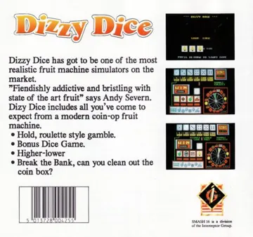 Dizzy Dice box cover back